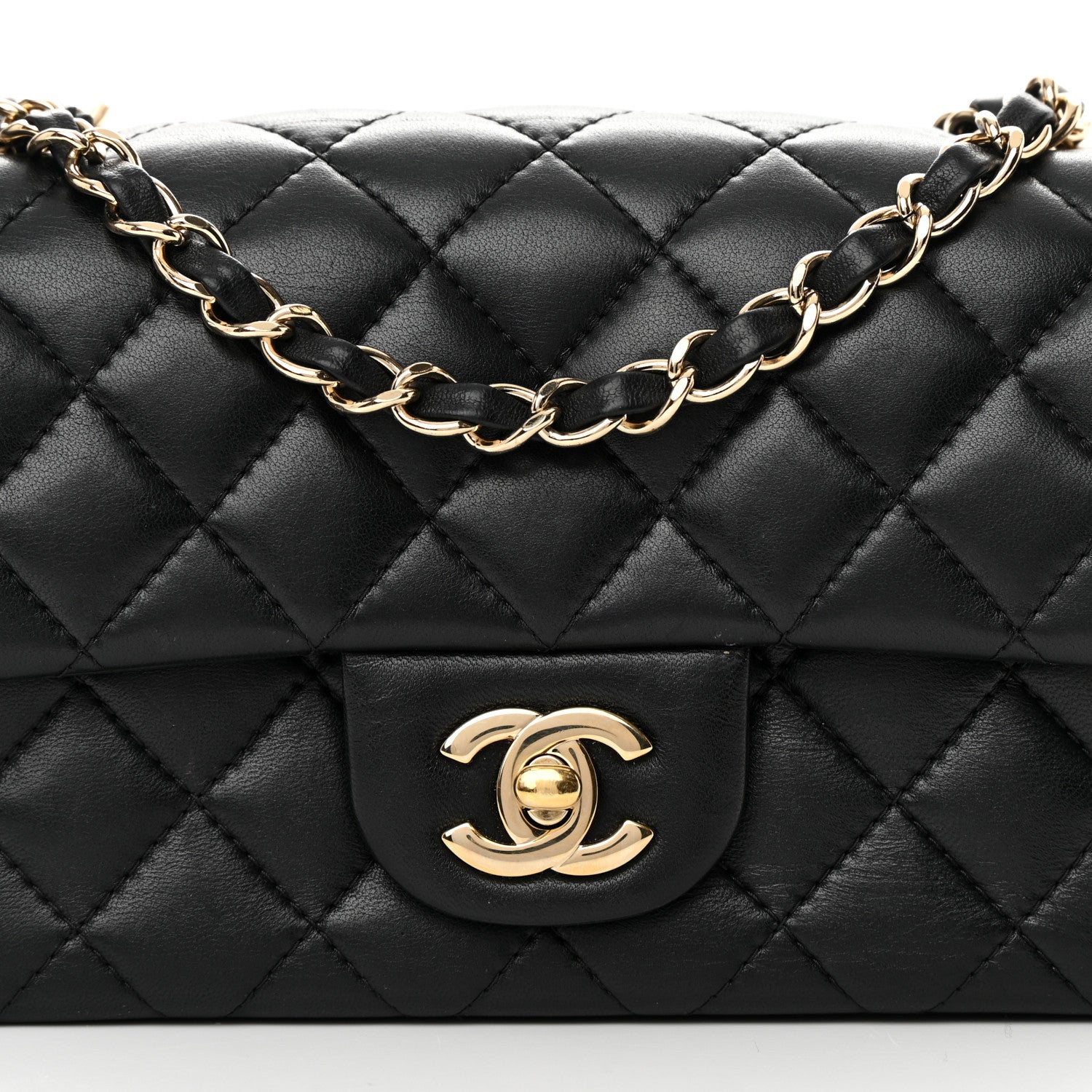 Chanel Lambskin Quilted Mini Rectangular Flap Black 7 of 17
