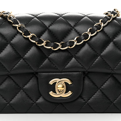 Chanel Lambskin Quilted Mini Rectangular Flap Black 7 of 17