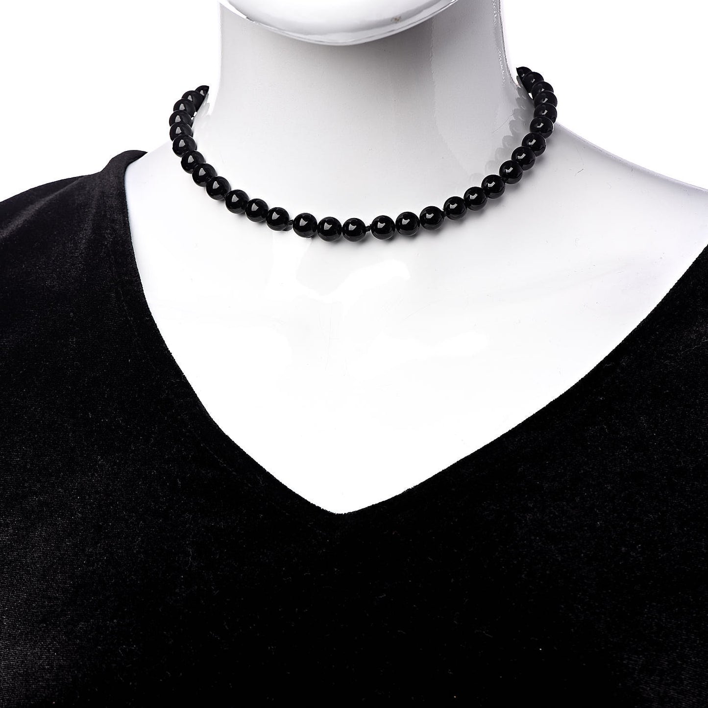 Sterling Silver Black Onyx Bead Toggle Necklace