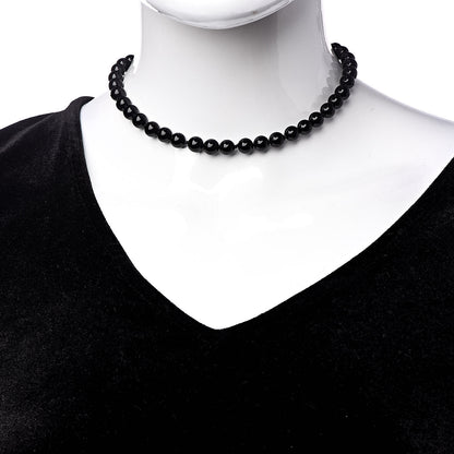 Tiffany Sterling Silver Black Onyx Bead Toggle Necklace 2 of 4