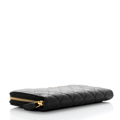 Chanel Caviar Quilted Large Gusset Zip Around Wallet Black 4 of 9
