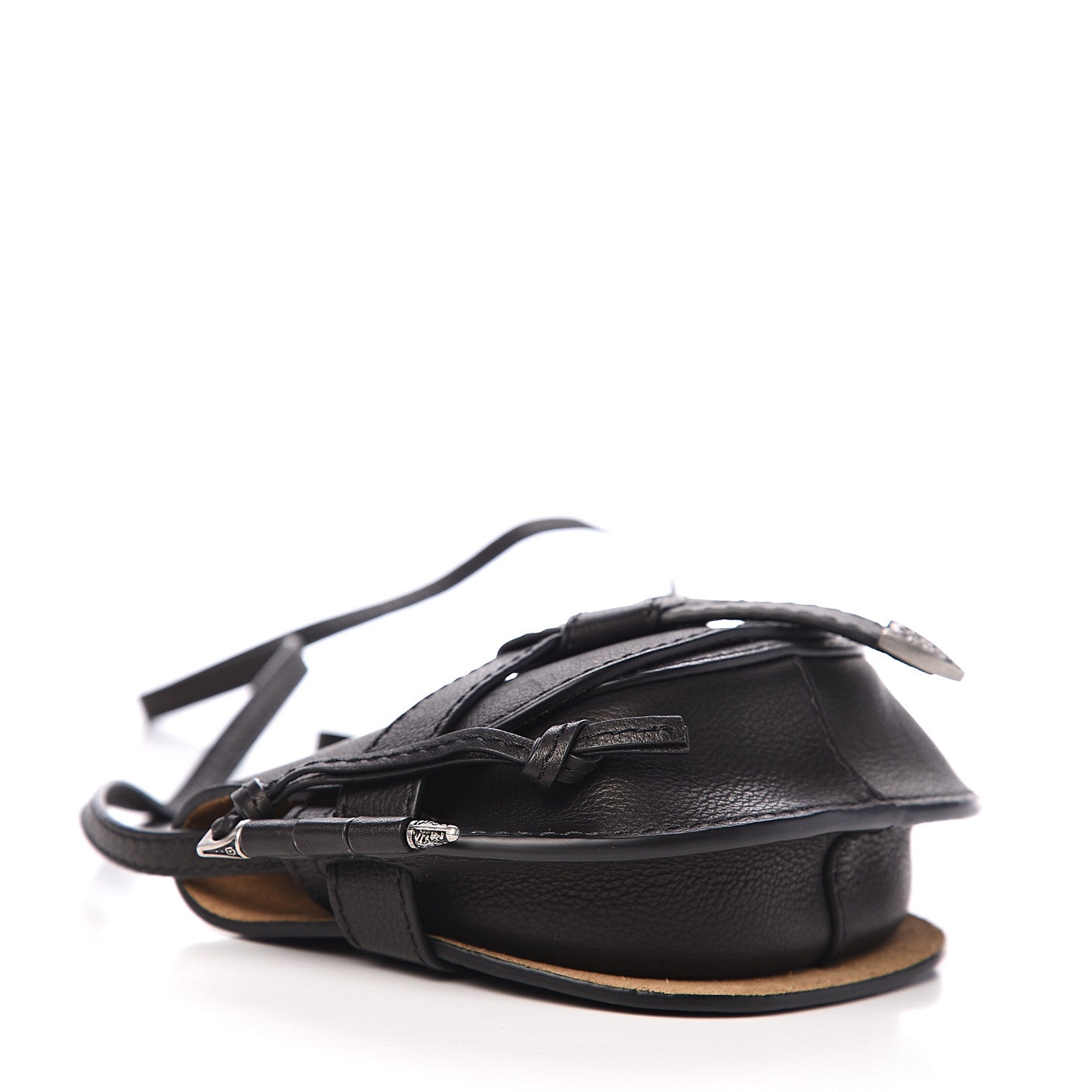 Loewe Grained Calfskin Mini Gate Western Crossbody Bag Black 3 of 9