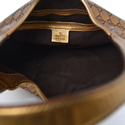 Gucci Metallic Guccissima Jackie O Bouvier Web Hobo 7 of 14