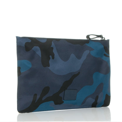 Valentino Garavani Nylon Camouflage Large Zip Pouch Blue 3 of 7