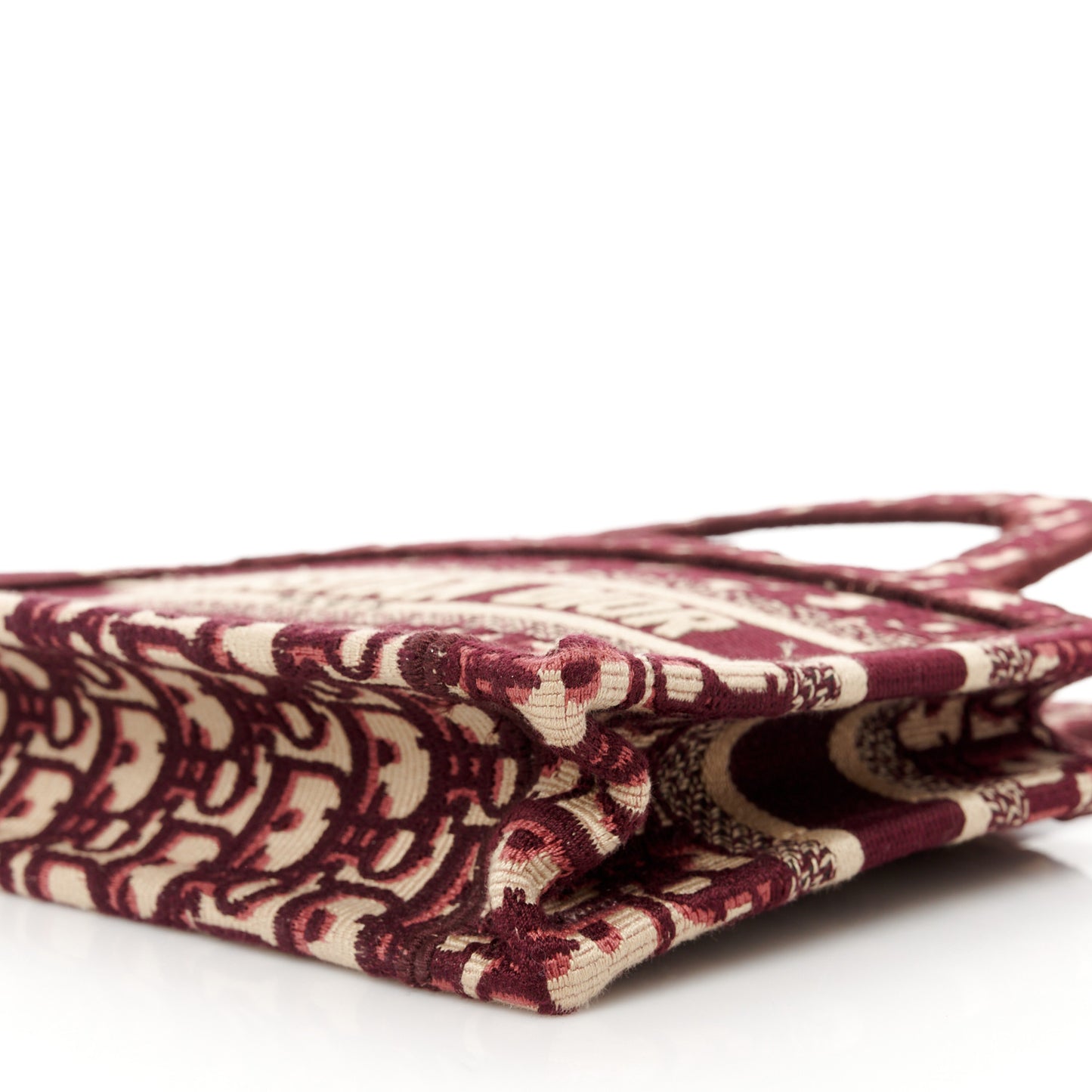 Oblique Mini Book Tote Burgundy Multicolor