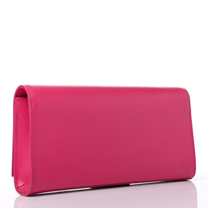 Saint Laurent Calfskin Classic Monogram Tassel Clutch Fuchsia 2 of 4