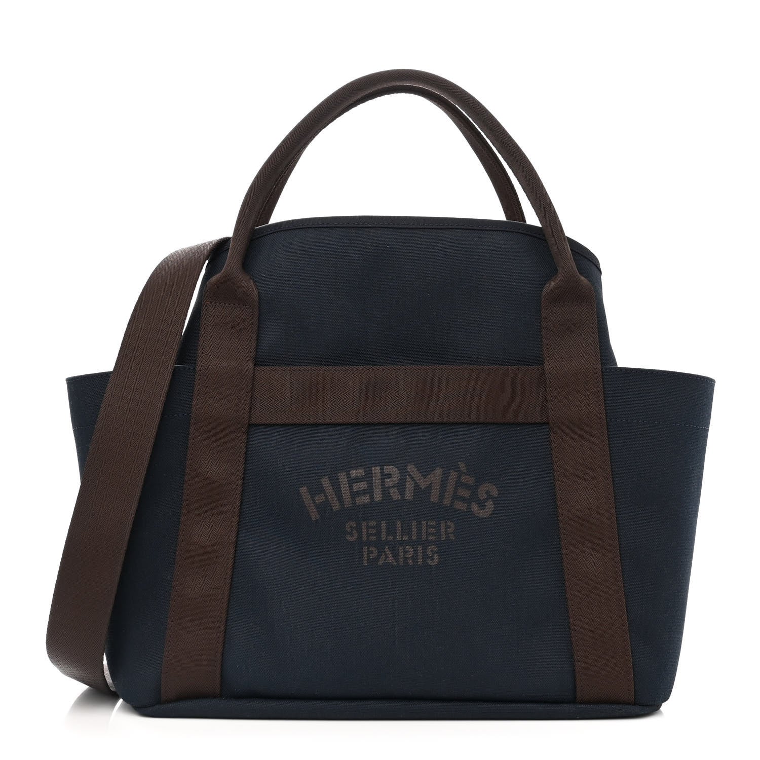 Hermes Canvas The Grooming Bag Bleu Navy Feu 3 of 15