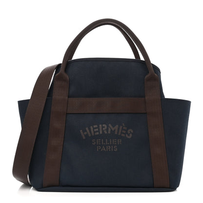 Hermes Canvas The Grooming Bag Bleu Navy Feu 3 of 15