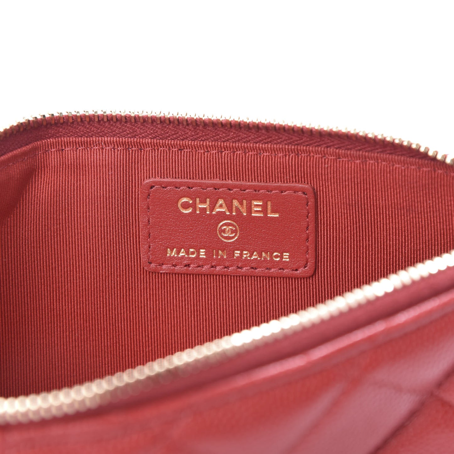 Caviar Quilted Classic Flat Wallet Pouch Red