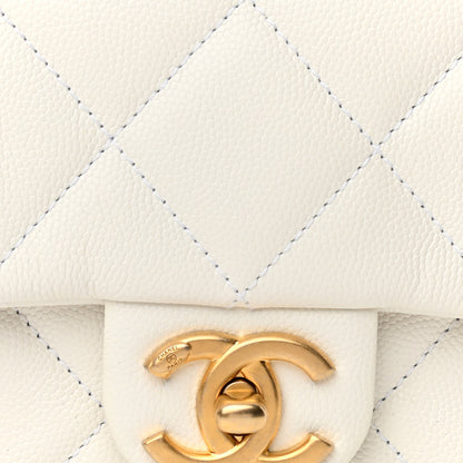 Chanel Caviar Quilted Mini Twist Your Buttons Flap White 7 of 10