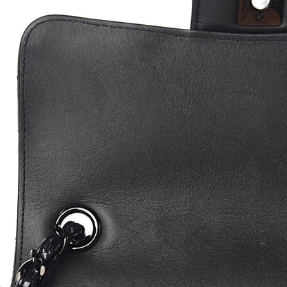 Chanel Patent Metallic Crumpled Calfskin Chevron Quilted Mini Rectangular Flap So Black 5 of 14
