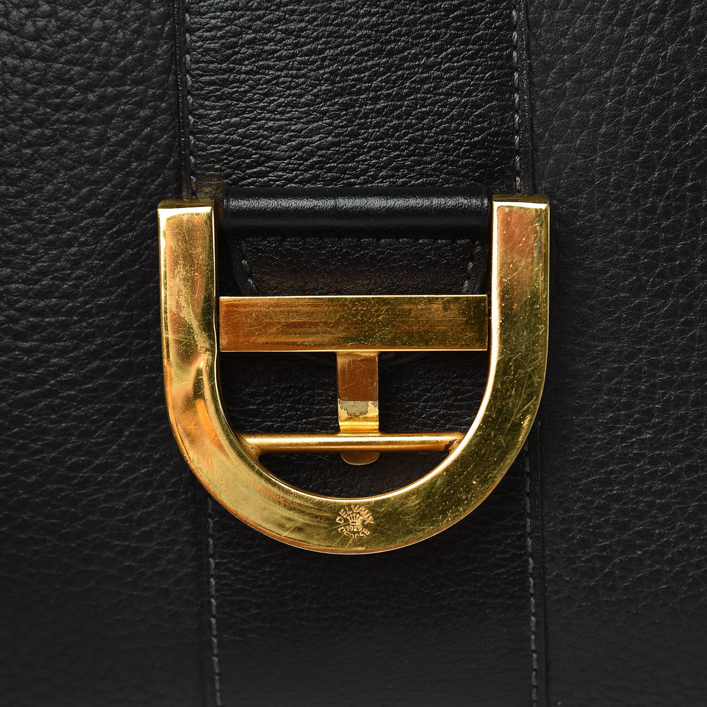 Grained Calfskin MM Brillant Satchel Black
