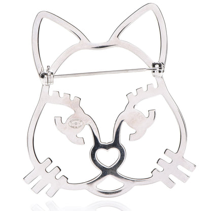 Chanel Strass Crystal Emoji Choupette Cat Brooch Silver 2 of 5
