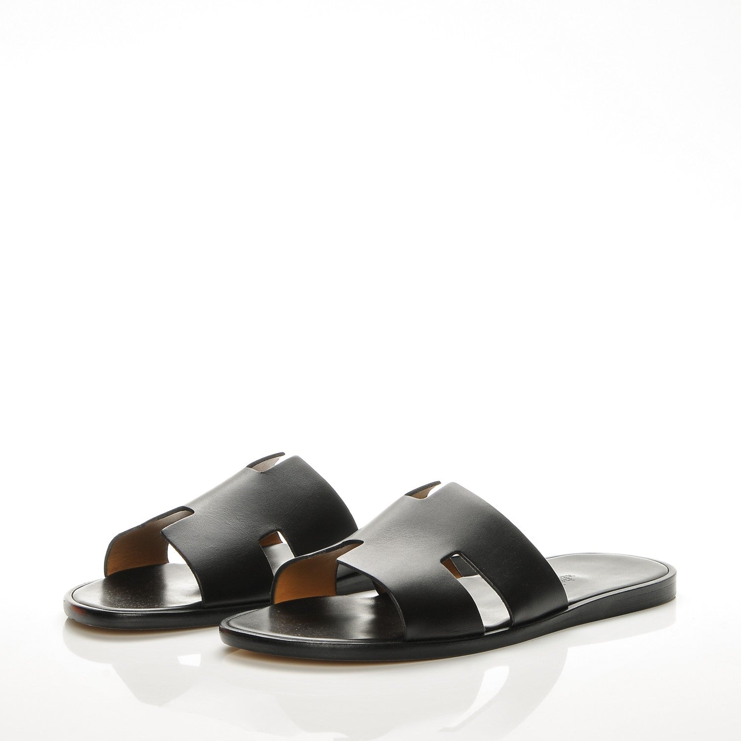 Hermes Calfskin Mens Izmir Sandals 45 Black 3 of 8