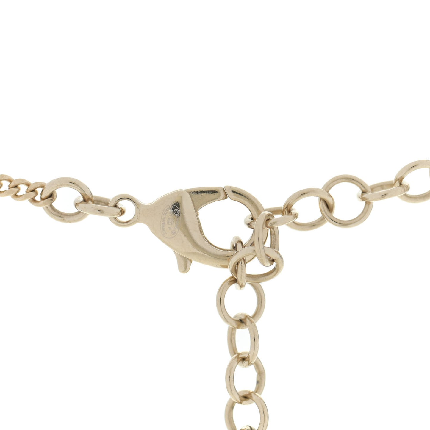 Crystal Pearl Glass Beaded CC Short Necklace Gold White Black