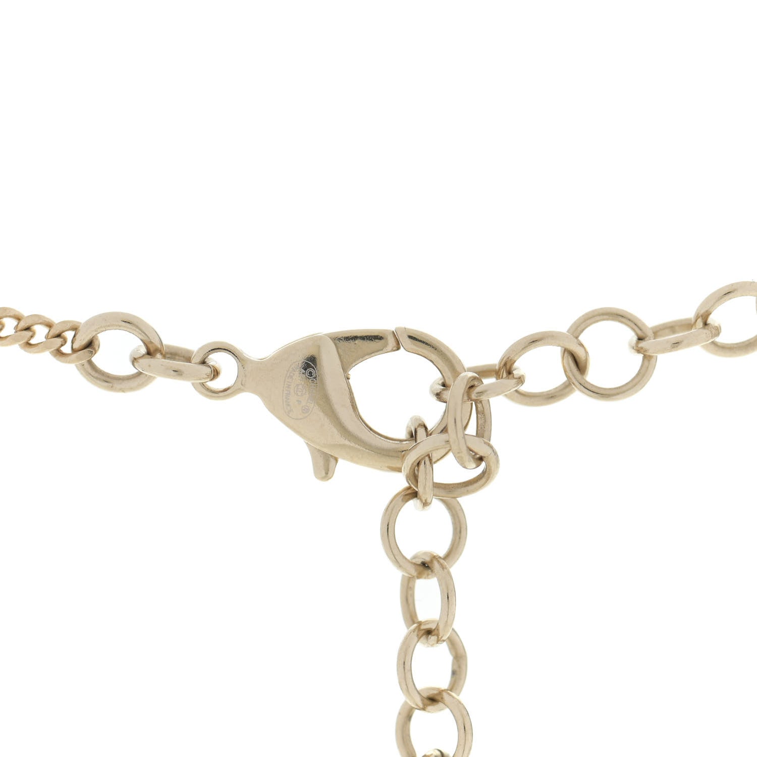 Chanel Crystal Pearl Glass Beaded CC Short Necklace Gold White Black 3 of 5