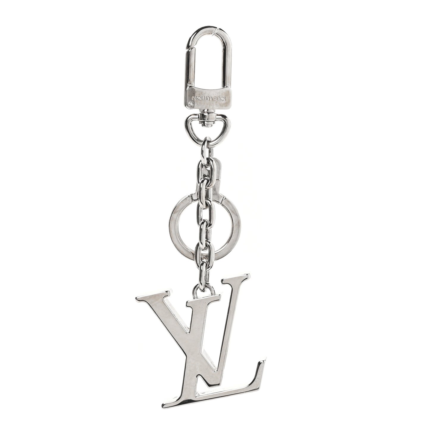 LV Facettes Bag Charm Key Holder Silver