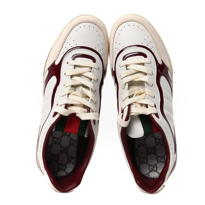 Gucci Calfskin Suede Mens Re-Web Sneakers 11 White Red 2 of 8