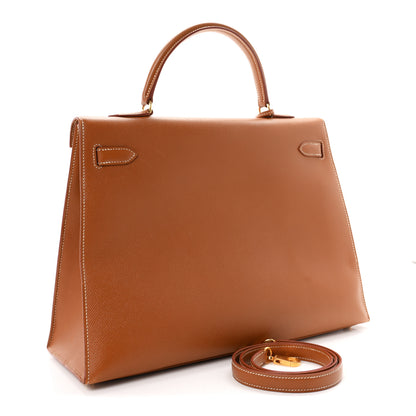 Hermes Courchevel Kelly Sellier 35 Gold 3 of 11