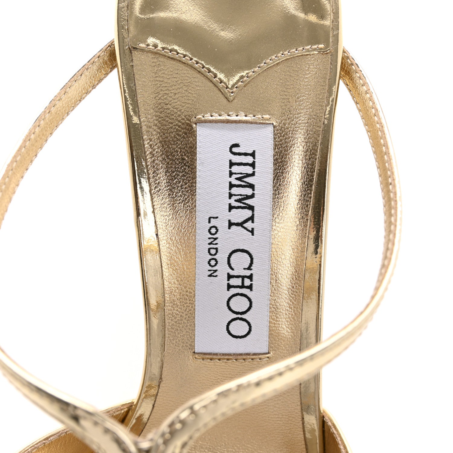 Jimmy Choo Liquid Metal Calfskin Anise 95 Sandals 40 Gold 7 of 9