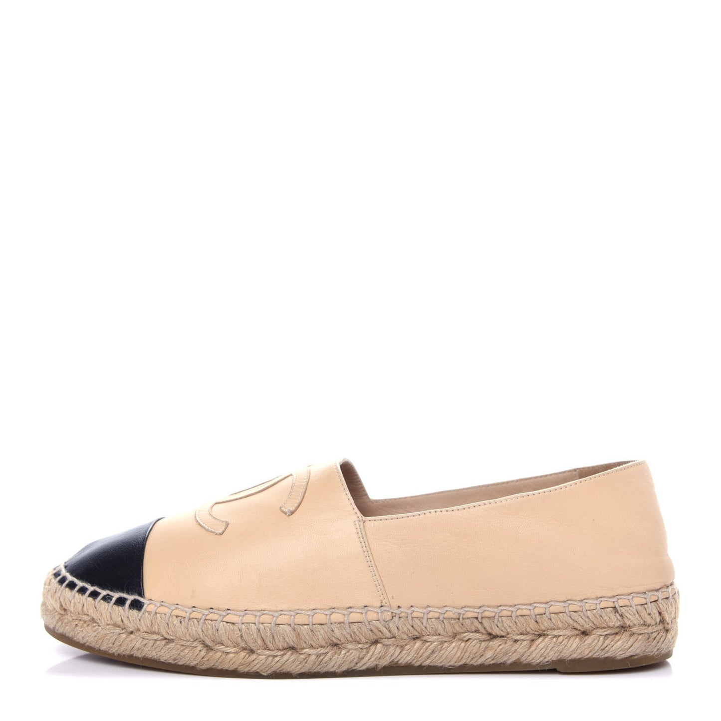 Lambskin CC Espadrilles 38 Beige Black