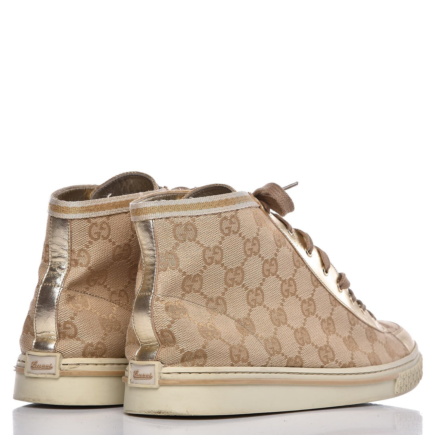 Monogram High Top Sneakers 39.5 Gold