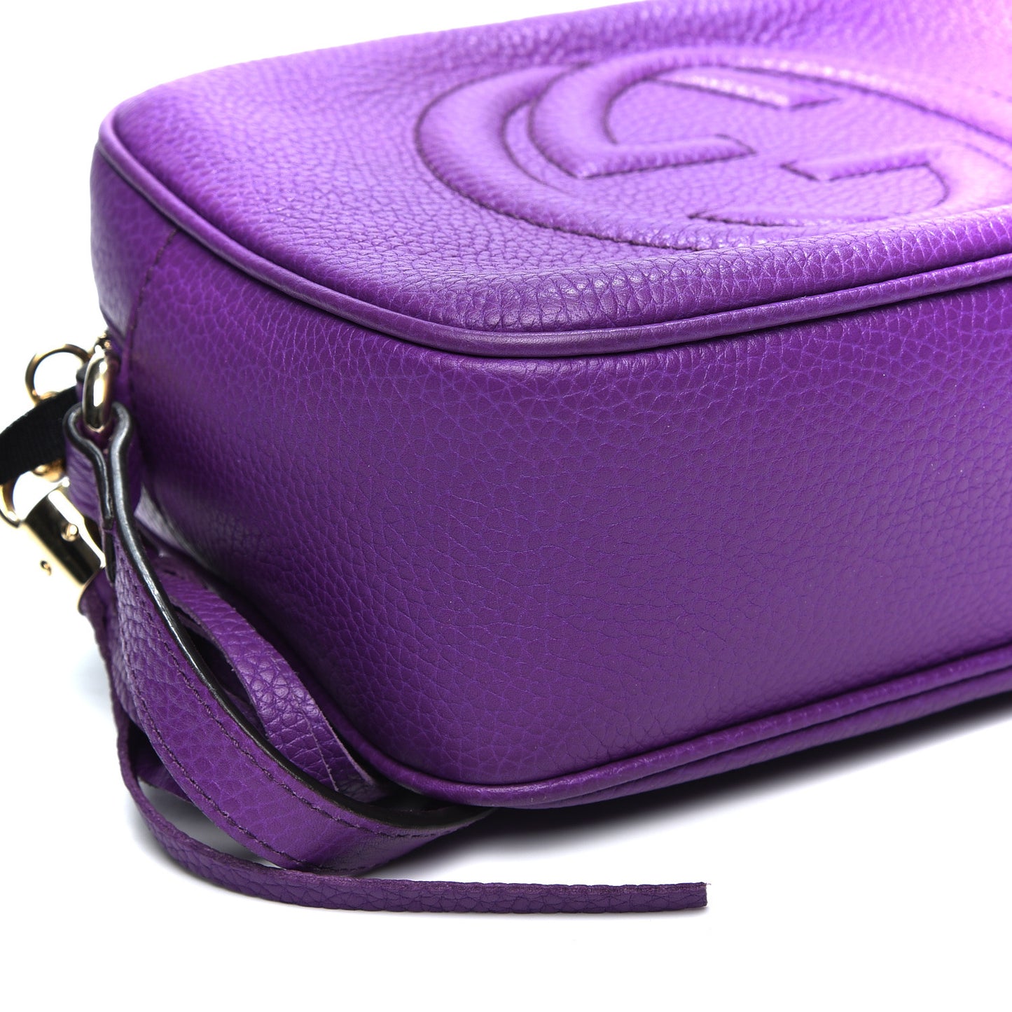 Pebbled Calfskin Small Soho Disco Bag Shine Purple
