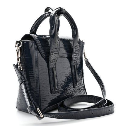 3.1 Phillip Lim Textured Patent Mini Pashli Satchel Navy 3 of 9
