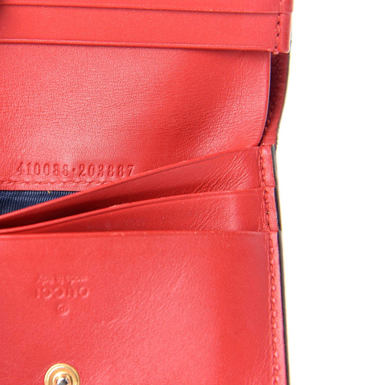Gucci GG Supreme Monogram Blooms Card Case Beige Blue Navy Hibiscus Red 7 of 7