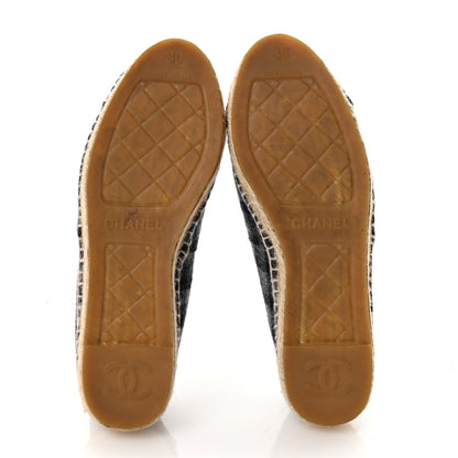 Chanel Flannel CC Espadrilles 36 Dark Grey Black 6 of 10