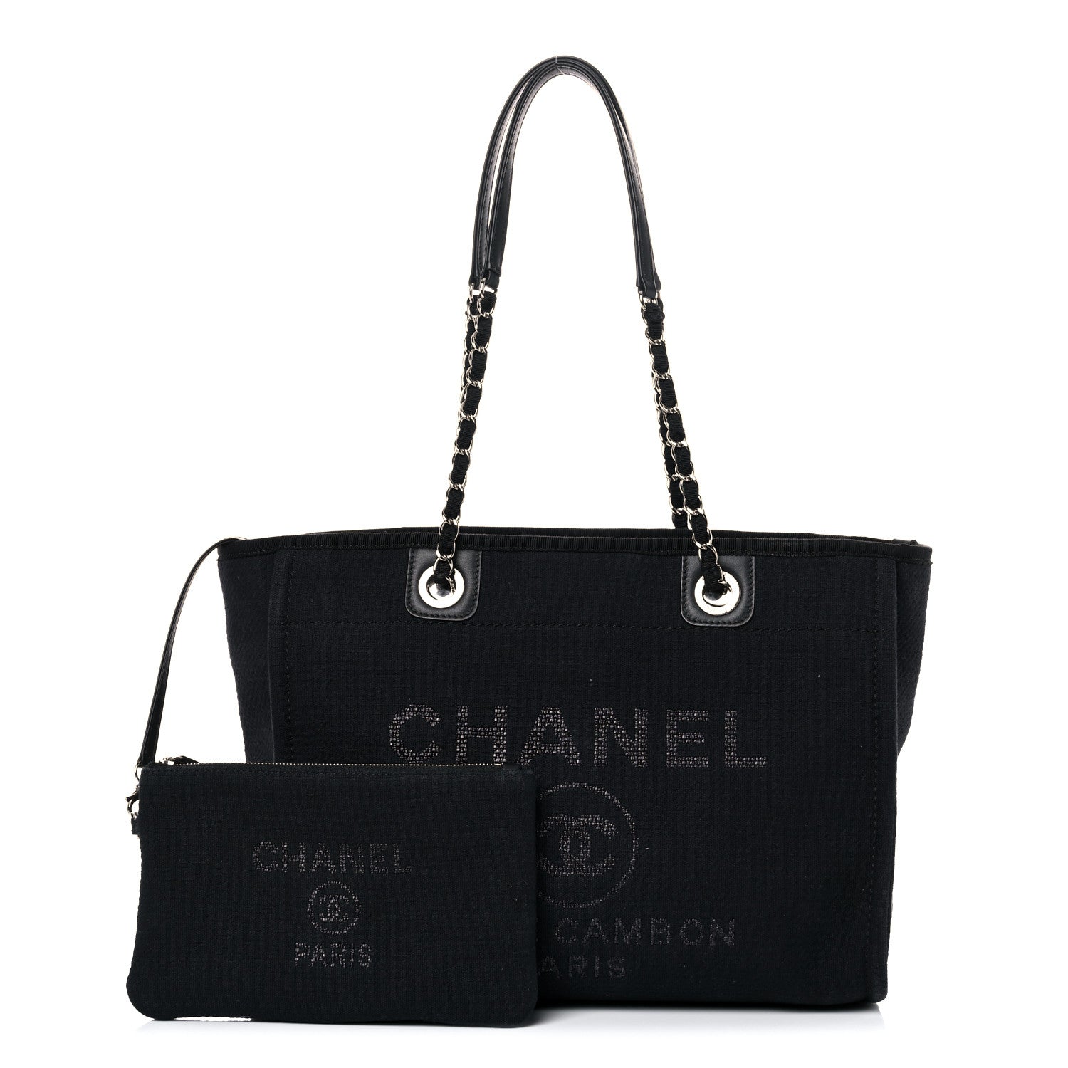 Chanel Mixed Fibers Small Deauville Tote Black 15 of 15