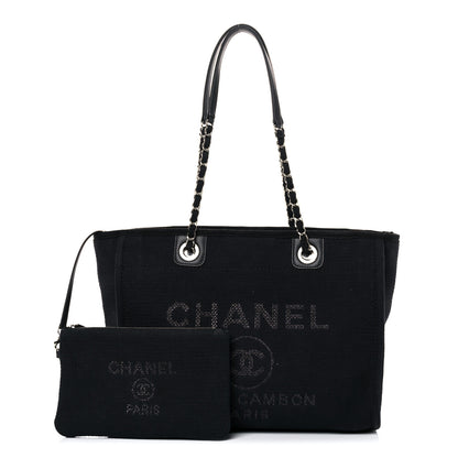 Chanel Mixed Fibers Small Deauville Tote Black 15 of 15