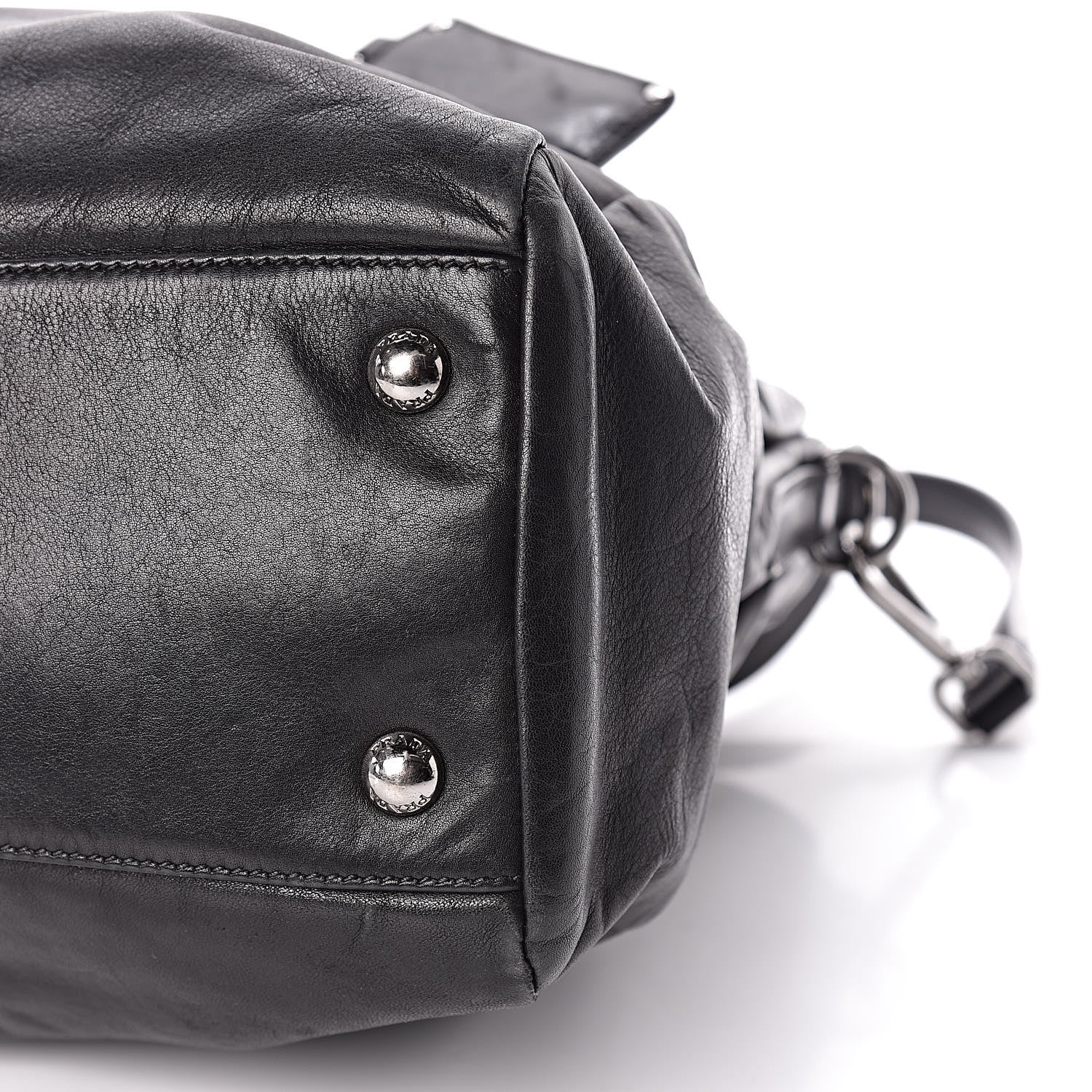 Prada Soft Calfskin Shoulder Bag Black 7 of 18