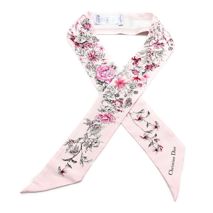 Christian Dior Silk Floral Mitzah Scarf Rose 1 of 4