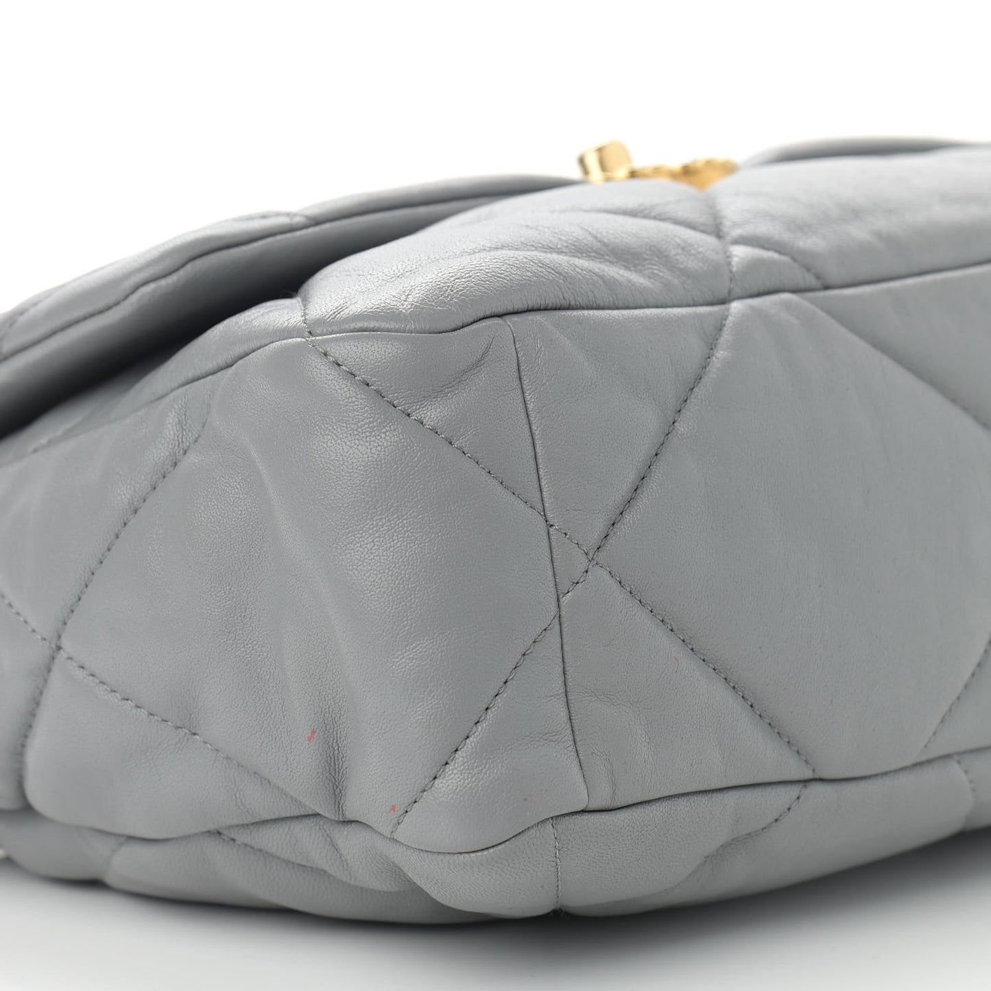 Lambskin Quilted Large Chanel 19 Flap Grey
