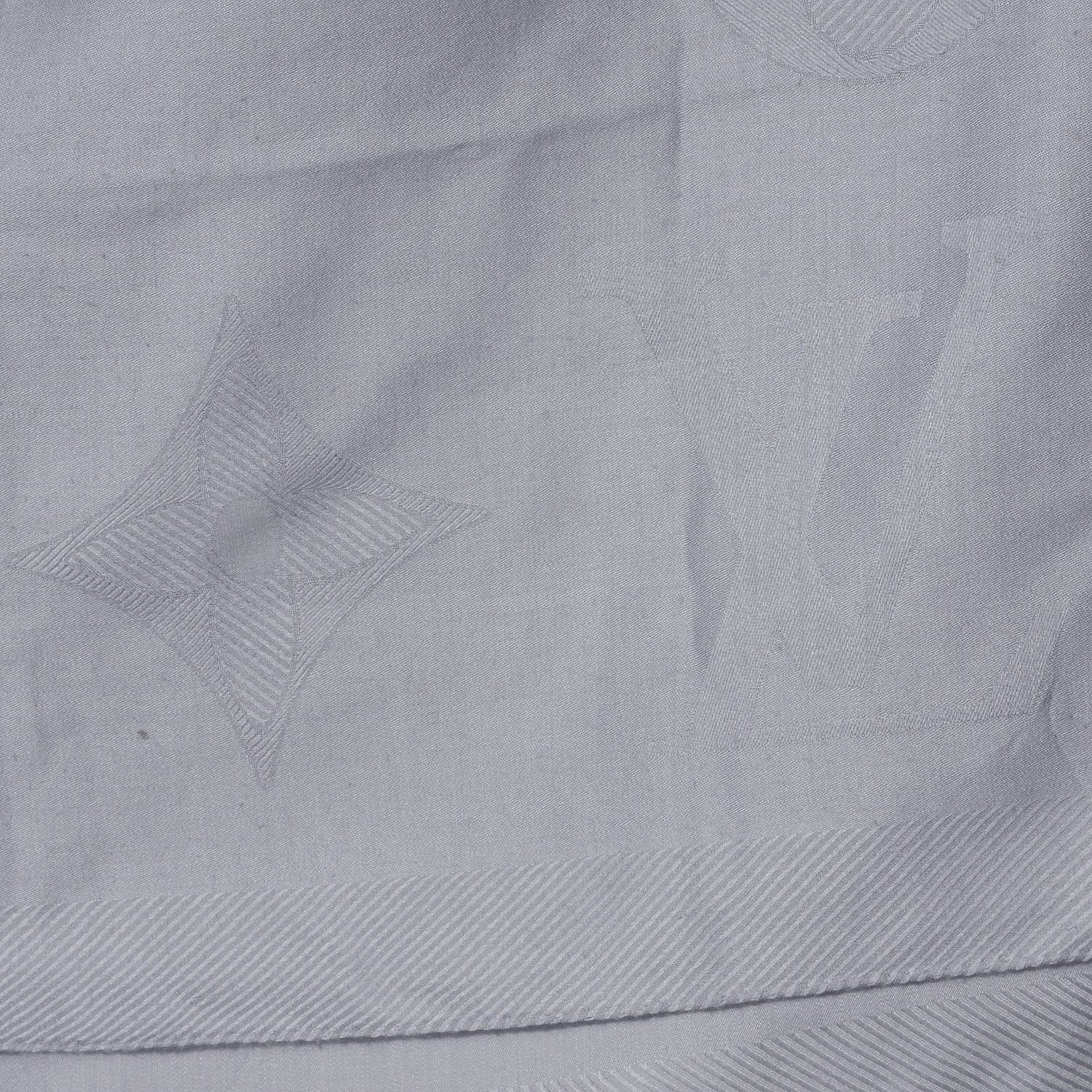 Louis Vuitton Etole Jali Silk Cashmere Monogram Shawl Grey 1 of 7