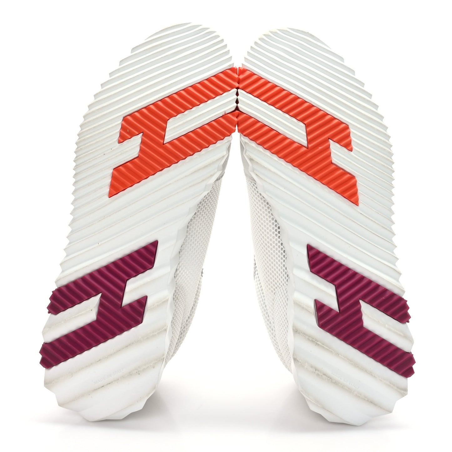 Air Mesh Suede Goatskin Bouncing Sneakers 41 White Orange Pink