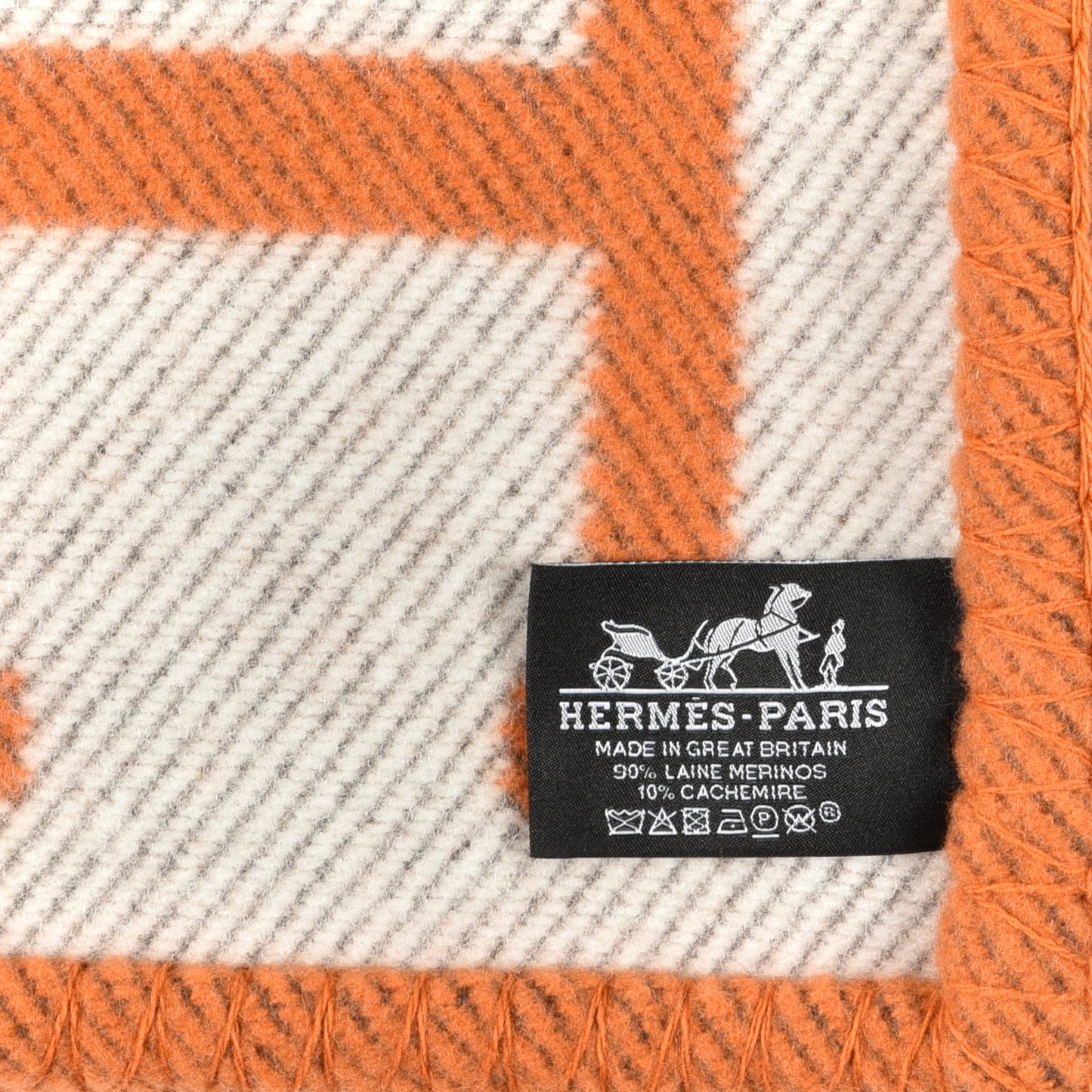 Wool Cashmere Signature Classic Avalon Blanket Ecru Potiron
