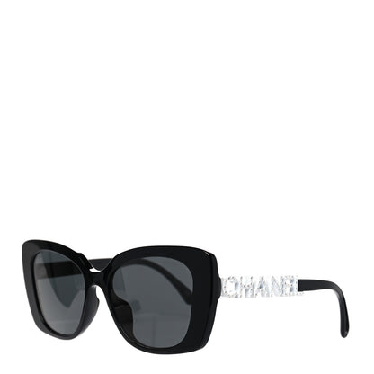 Chanel Acetate Strass Square Sunglasses 5422-B-A Black White 1 of 7