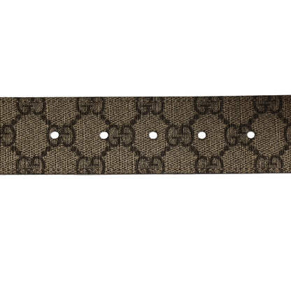 Gucci GG Supreme Monogram Selleria Calfskin Interlocking G 40mm Belt 90 36 Beige Ebony Cocoa 5 of 6