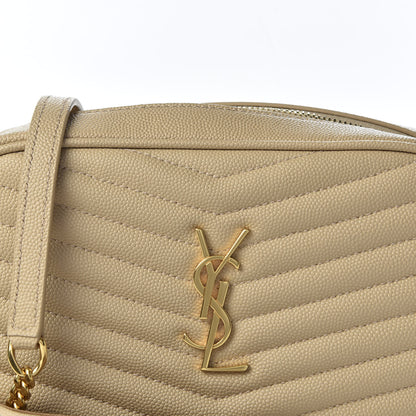 Saint Laurent Grain De Poudre Matelasse Monogram Mini Lou Camera Bag Dark Latte 9 of 9