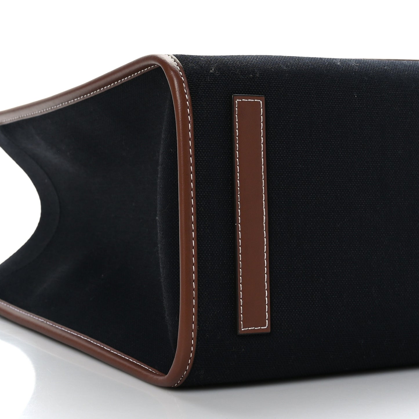 Canvas Smooth Calfskin Medium Two Tone Freya Tote Black Tan