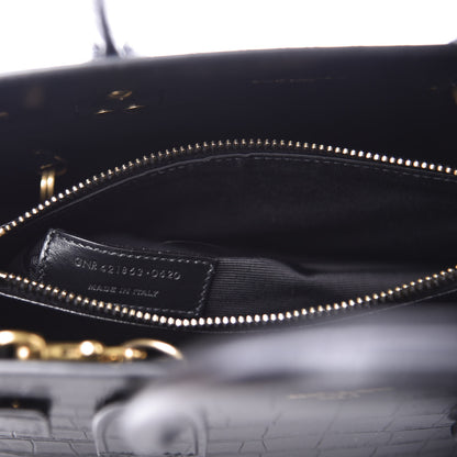 Saint Laurent Calfskin Crocodile Embossed Baby Sac De Jour Black 8 of 11