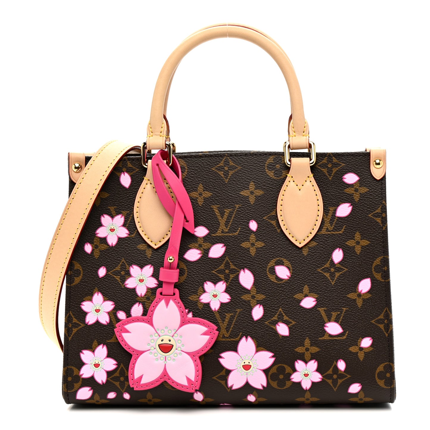 LV X TM Monogram Cherry Blossom Onthego PM Sakura Brown