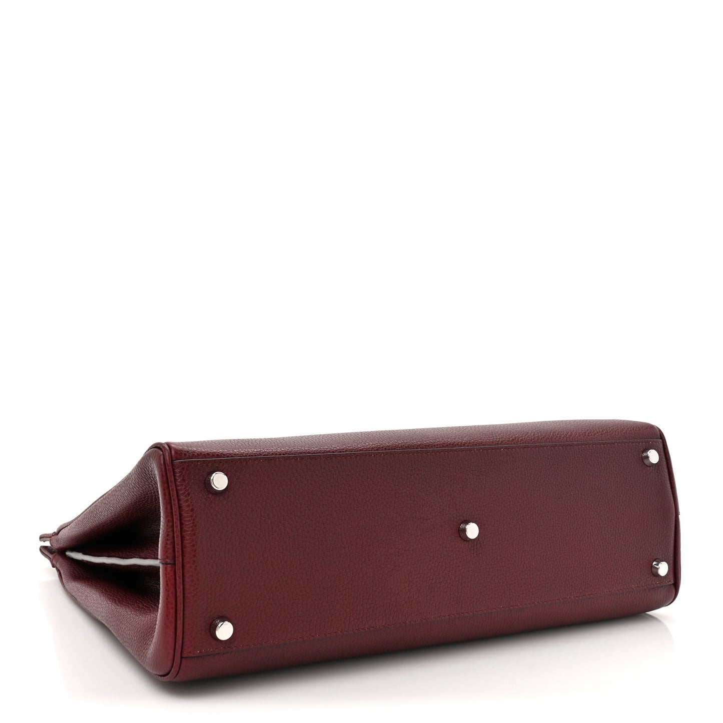 Grainy Calfskin Medium Zumi Top Handle Bag Vintage Bordeaux