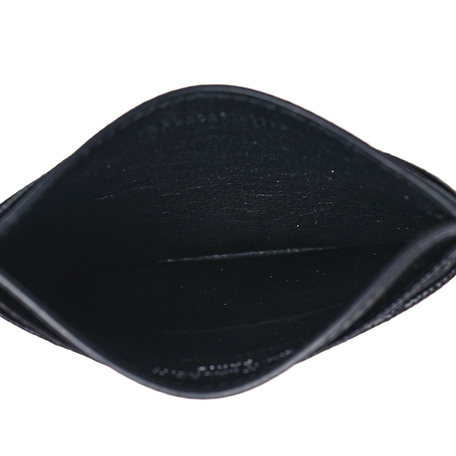 Saint Laurent Grain De Poudre Matelasse Chevron Monogram Credit Card Case Black 5 of 9