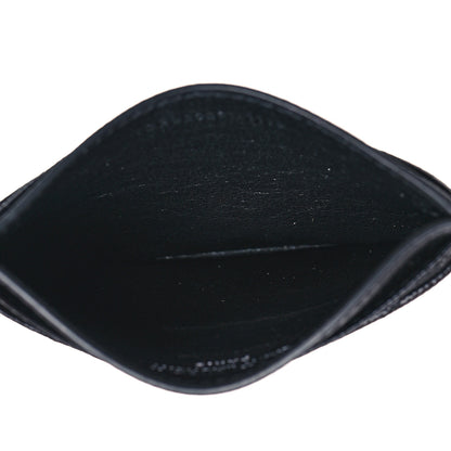 Saint Laurent Grain De Poudre Matelasse Chevron Monogram Credit Card Case Black 5 of 9