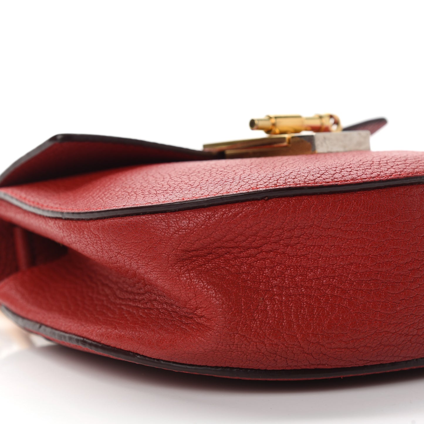 Grained Lambskin Mini Drew Shoulder Bag Plaid Red