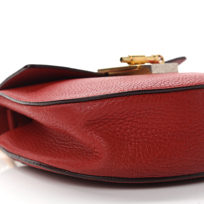Chloe Grained Lambskin Mini Drew Shoulder Bag Plaid Red 8 of 12