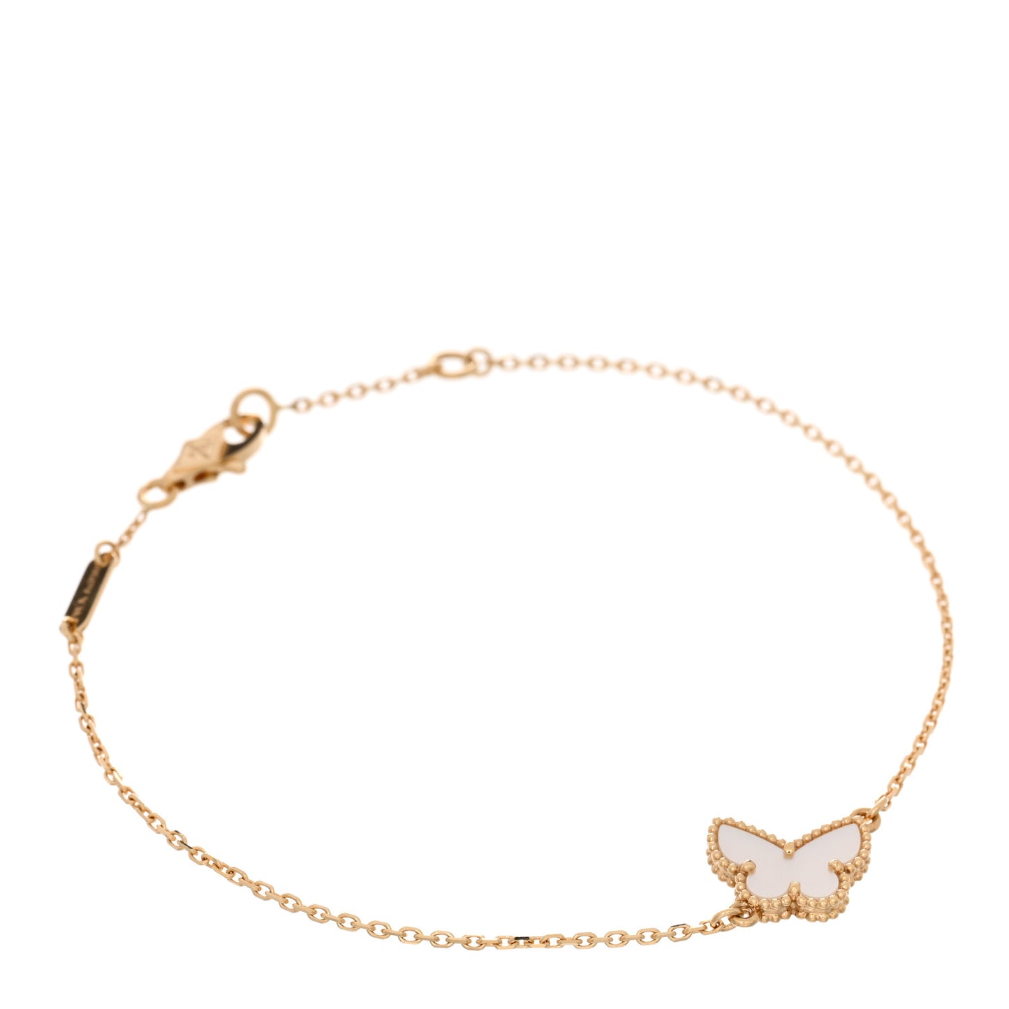 18K Yellow Gold Mother of Pearl Sweet Alhambra Butterfly Bracelet